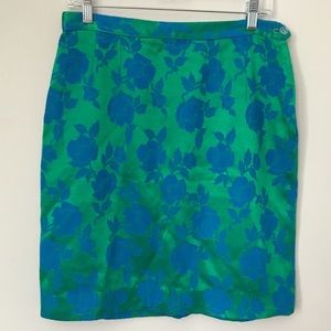 Vintage 50s pinup floral wiggle skirt handmade